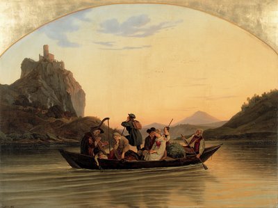 Kryss ved Schreckenstein, 1837 av Ludwig Adrian Richter