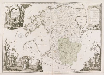 Generelt kart over Estland og Latvia. Atlas de la Livonie, 1798. av Ludwig August von Mellin