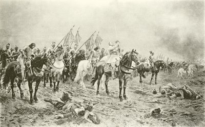 Gustavus Adolphus før slaget ved Lutzen (gravyr) av Ludwig Braun