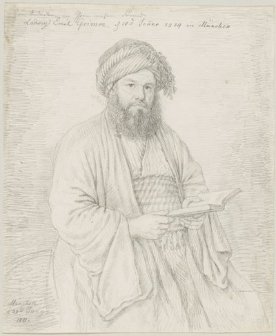 Karmelittfaren Wolfgang Bock i orientalsk drakt av Ludwig Emil Grimm
