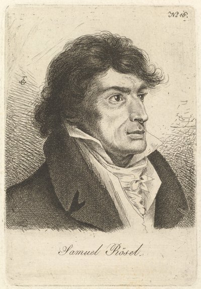 Portrett av Johann Gottlieb Samuel Rösel. av Ludwig Emil Grimm