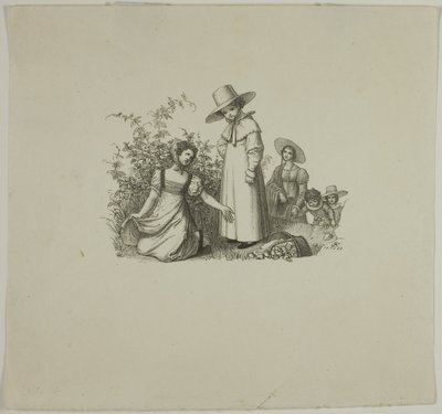 Familie med piknikkurver av Ludwig Ferdinand Schnorr von Carolsfeld