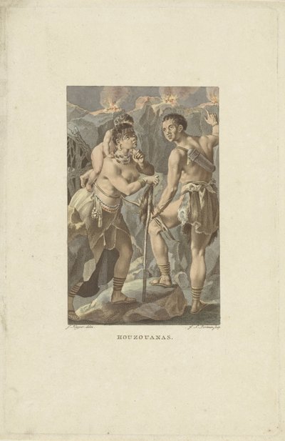 Innbyggere i Sør-Afrika (Houzouana) Houzouanas (tittel på objekt) av Ludwig Gottlieb Portman