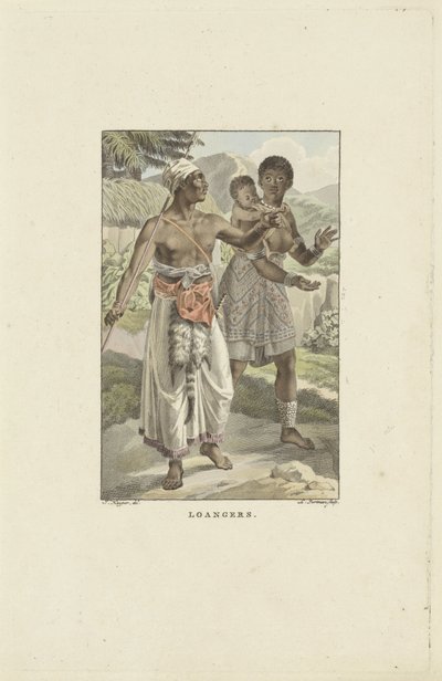 Innbyggere på Loango-Angola-kysten Utlånere (tittel på objekt) av Ludwig Gottlieb Portman