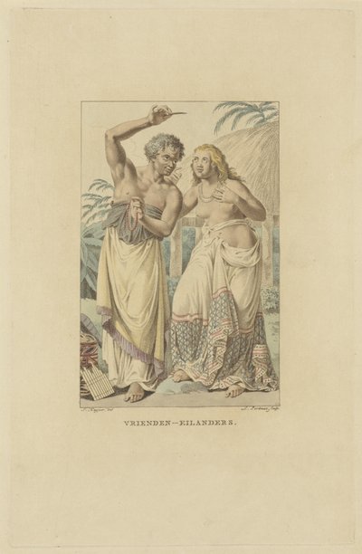 Innbyggere på Friends Islands (Tonga Archipelago) Friends-Islanders (tittel på objekt) av Ludwig Gottlieb Portman