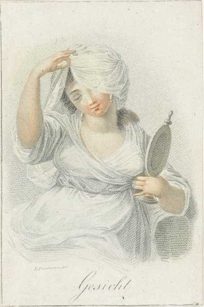 Syn Ansikt (tittel på objekt) Fem sanser representert av kvinnelige figurer (serietittel) Die Funf Sinne (serietittel) av Ludwig Gottlieb Portman