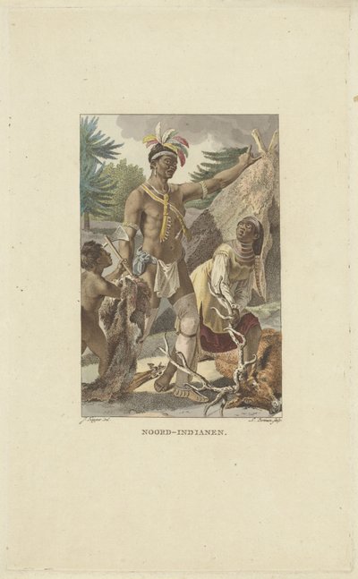 Iroquois-familien foran tipi Nord-indianere (tittel på objekt) av Ludwig Gottlieb Portman