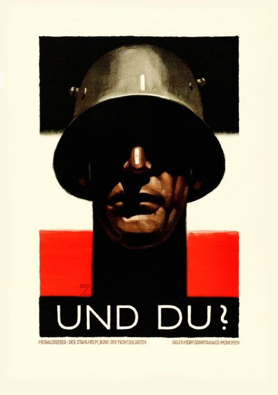Og du stålhjelm, League of Front Soldiers, 1929. av Ludwig Hohlwein