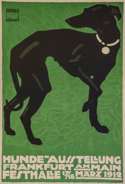 Hundeutstilling, 1912. av Ludwig Hohlwein