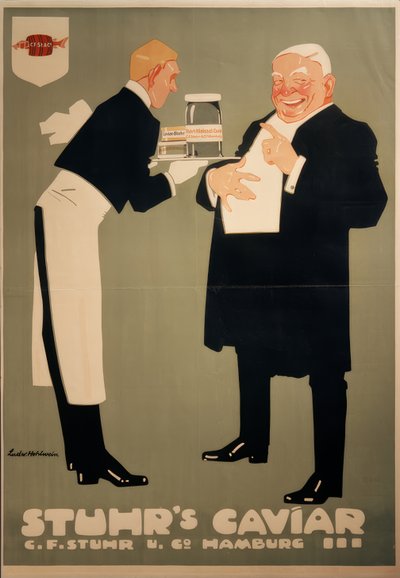 Mat / kaviar (renset og saltet rogn). av Ludwig Hohlwein