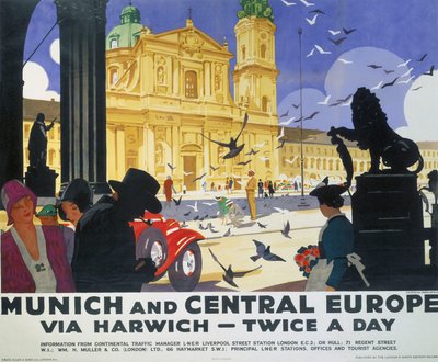 quot;München og Sentral-Europaquot;, LNER-plakat av Ludwig Hohlwein