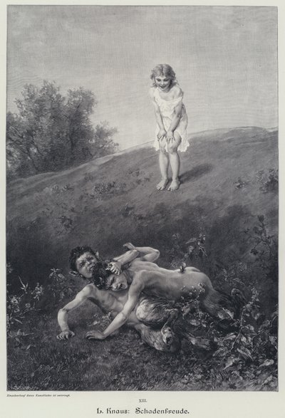 Schadenfreude (gravering) av Ludwig Knaus