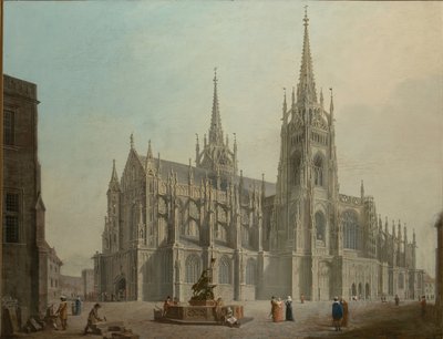 La cathedrale saint Guy de Prague - St. Vitus-katedralen i Praha - Ludvik Kohl (1746-1821). Olje på lerret av Ludwig Kohl