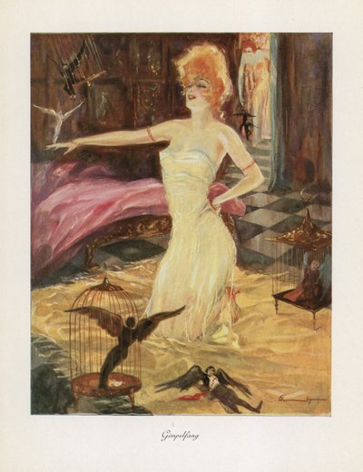 Gimpelfang (farge litho) av Ludwig Lutz Ehrenberger