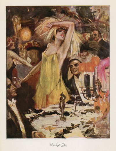 The Last Glass (farge litho) av Ludwig Lutz Ehrenberger