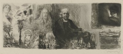 Verk av Rembrandt og Dürer i ulike trykketeknikker An die Schönheit (tittel på objekt) av Ludwig Michalek