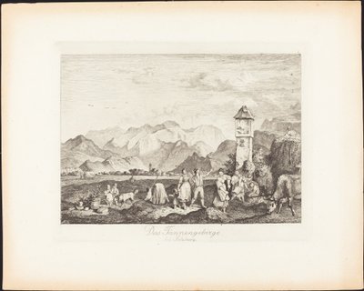 Tennengebirge nær Salzburg av Ludwig Richter