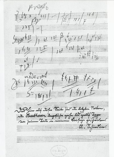 Den siste siden med musikk skrevet av den tyske komponisten Ludwig van Beethoven (1770-1827) av Ludwig van Beethoven
