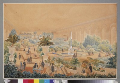 Blomsterutstilling i Moskva-manesjen. Verk av Luigi Premazzi (1814-1891), akvarell og gouache på papir av Luigi Premazzi
