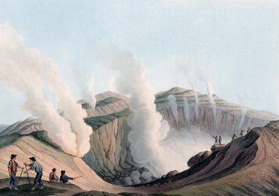 Krater på Vulcano-øya i Tyrrenhavet, Italia av Luigi (after) Mayer