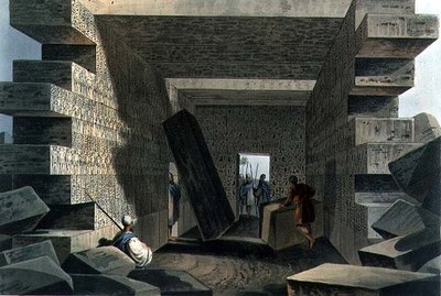 Interiør i Temple of Jupiter Ammon, plate 71 fra 