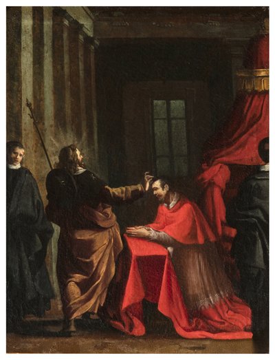 North Transept, San Rocco-alteret 1635, 45, Genovesino 1645, Signatura del Cardinal, malt nede til høyre av Luigi Miradori