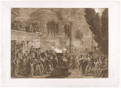Prosesjon ved det gamle tempelet av Luigi Ademollo