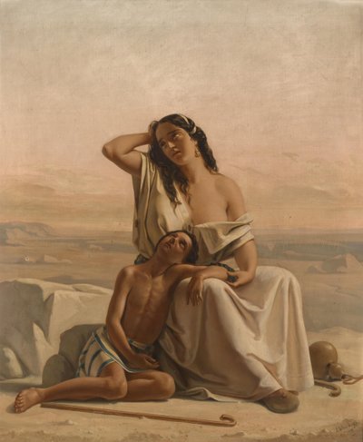Hagar og Ismael i ørkenen av Luigi Alois Gillarduzzi