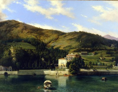 Villa ved Comosjøen. Maleri av Luigi Ashton av Luigi Ashton