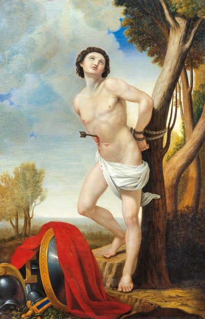 Martyrdom of St Sebastian, av Luigi Asioli (1817-77), olje på lerret av Luigi Asioli