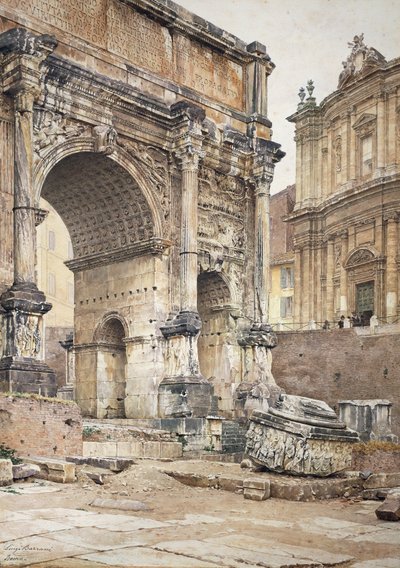 Buen til Septimius Severus i Roma, av Luigi Bazzani (1836-1927). Olje på lerret. av Luigi Bazzani