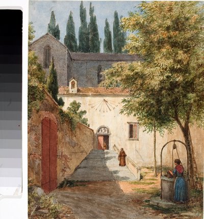 Fransiskanerklosteret, Italia (Akvarell av Luigi Garibbo