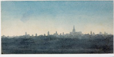 Utsikt over byen Firenze profil av hus og monumenter (Akvarell av Luigi Garibbo