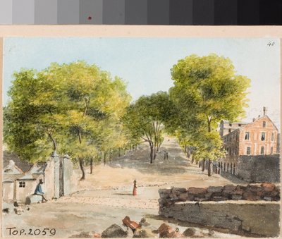 Utsikt over montee of Cappuccini i Genova (Akvarell, ca 1825) av Luigi Garibbo