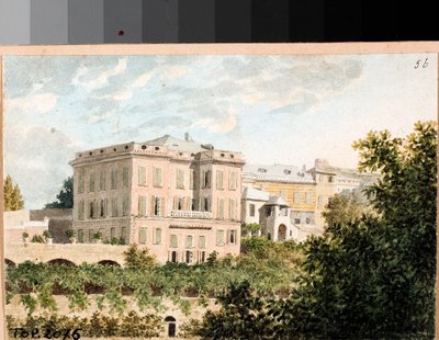Utsikt over villa Cambasio, Genova (akvarell, ca 1820) av Luigi Garibbo