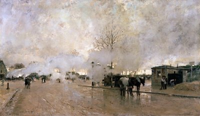 Smoke on the Paris Circuit Line, 1885. av Luigi Loir