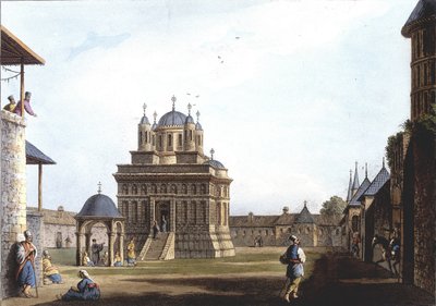 Mariakirken og klosteret, Tyrkia. i "" Utsikt i de osmanske dominansene, i Europa, i Asia og noen av middelhavsøyene"" fra de originale tegningene tatt av Luigi Mayer, London av Luigi Mayer