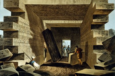 Interiøret i Jupiters tempel av Luigi Mayer