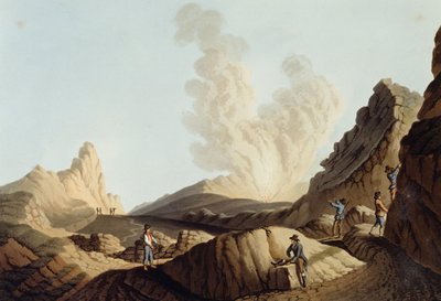 Stromboli-øya, krateret av Luigi Mayer