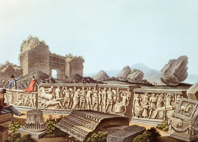 Ruinene av Efesos i Tyrkia, illustrasjon av Luigi Mayer av Luigi Mayer