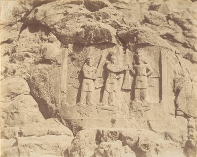 7 [Tag-e Bustan, Crowning Ceremony of Shapour II, Kermanshah], 1840-60-tallet. av Luigi Pesce