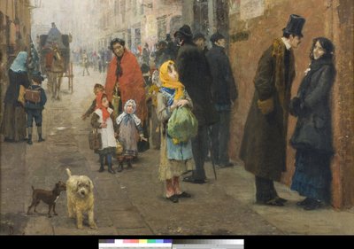 En gate i Milano, 1881 av Luigi Rossi