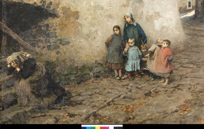 The School of Sorrow, 1895 av Luigi Rossi