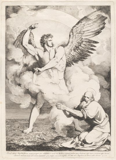 Og jeg så en annen sterk engel... (Apokalypsens engel som vises for Johannes) av Luigi Sabatelli I