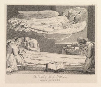 The Death of the Good Old Man, fra Graven, et dikt av Robert Blair, 1. mars 1813. av Luigi Schiavonetti