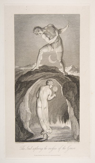 The Soul Exploring the Recesses of the Grave, fra The Grave, et dikt av Robert Bl..., 1. mars 1813. av Luigi Schiavonetti
