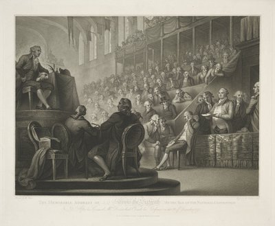 Toespraak van Lodewijk XVI Den minneverdige adressen til Lewis den sekstende i baren til National Convention (tittel på objekt) av Luigi Schiavonetti