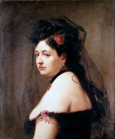 Portrett av Elisabetta Galletti Gianoli, italiensk sanger (maleri av Luigi Sorio