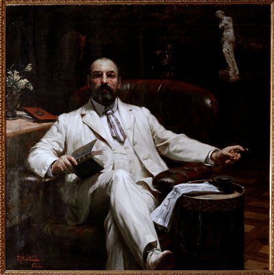 Portrett av den skotske assurandøren og kunstbeskytteren Evan Mackenzie Maleri av Luigi de Servi (1863-1945) 1902 Dim 135x135 cm Genes, Galleria d'Arte Moderna, inv 1056 Italia av Luigi de Servi