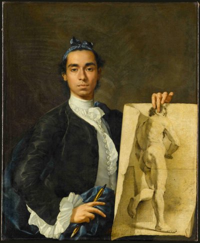 Selvportrett holder en akademisk studie, 1746. av Luis Egidio Melendez
